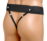 Hollow Silicone Strap On Dildo with Elastic Straps - Black