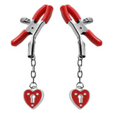 Captive Heart Padlock Nipple Clamps