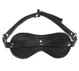 Blacked Out Padded Leather Blindfold