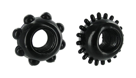 Black Nubbed Cock Rings