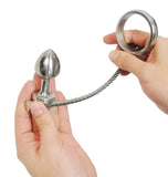 Slide and Ride Steel Cock Ring and Anal Plug