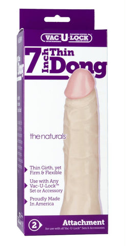 7 Inch Vac-U-Lock Thin Dildo