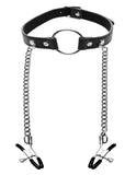 Seize O-Ring Gag with Nipple Clamps