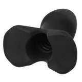 Wide Base Black Silicone Anal Plug