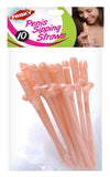 Penis Sipping Straws 10 Pack - Pink