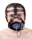 Plug It Up Leather Head Harness with Mouth Gag