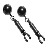 Black Bomber Nipple Clamps with Ball Weights