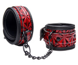 Crimson Tied Embossed Wrist Cuffs