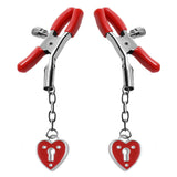 Captive Heart Padlock Nipple Clamps