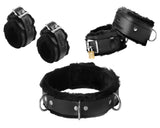 Fur Lined Leather Bondage Essentials Kit