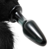 Midnight Fox Glass Butt Plug with Tail