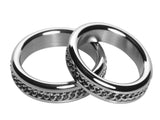 Metal Cock Ring with Chain Inlay- 1.75 In