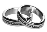 Metal Cock Ring with Ball Chain Inlay- 1.75 In