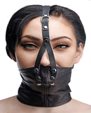 Leather Neck Corset Harness with Stuffer Gag