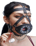 Plug Your Hole Open Mouth Leather Head Harness