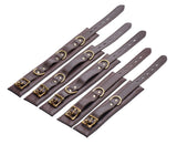 Brown 5 Piece Locking Leather Bondage Set