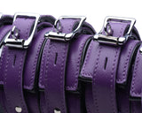 Purple 5 Piece Locking Leather Bondage Set