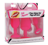 Pink Pleasure 3 Piece Silicone Anal Plugs with Gems