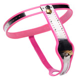 Pink Stainless Steel Adjustable Female Chastity Belt