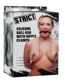 Silicone Ball Gag with Nipple Clamps