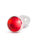 Rich 4 Inch Silver Plug with Red Sapphire