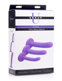 Trintiy Strap-On Silicone 3 Piece Dildo Set &ndash; Black