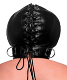 Bondage Hood with Posture Collar and Zippers