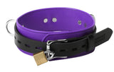 Strict Leather Deluxe Locking Collar - Purple and Black