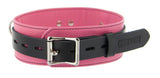 Strict Leather Deluxe Locking Collar - Pink and Black