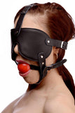 Gag and Blindfold Head Harness- Black