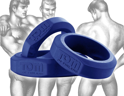 Tom of Finland 3 Piece Silicone Cock Ring Set