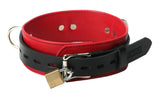 Strict Leather Deluxe Red and Black Locking Collar